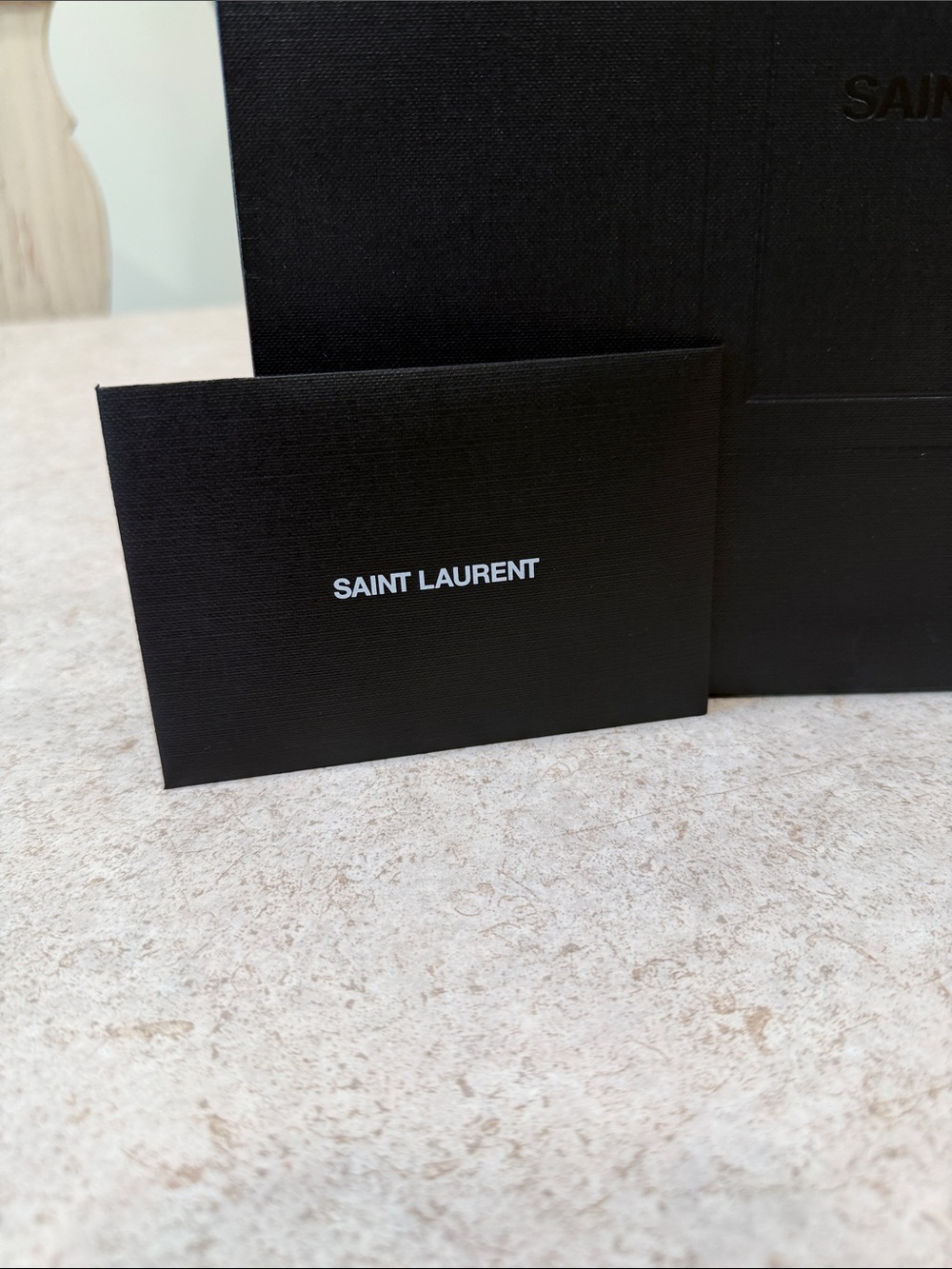 BNWOT SAINT LAURENT EMPTY PAPER SHOPPING BAG WITH MATCHING ENVELOPE FOR A CARD - Picture 2 of 7